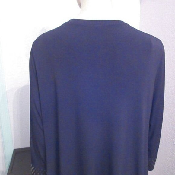 IC by Connie K Slinky Knit Dress Size XL Pockets Embellished LBD Asymmetrical - Picture 9 of 11